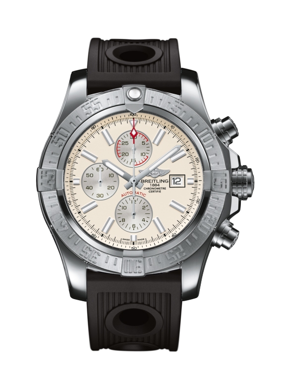 Breitling A1337111/G779/201S : Super Avenger II Stainless Steel / Stratus Silver / Rubber