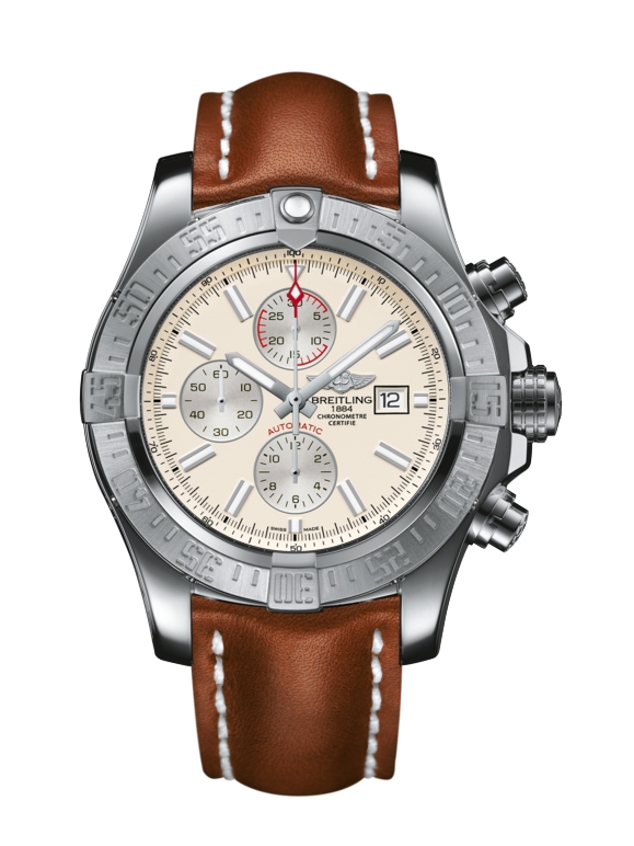 Breitling A1337111/G779/439X/A20BA.1 : Super Avenger II Stainless Steel / Stratus Silver / Calf / Pin