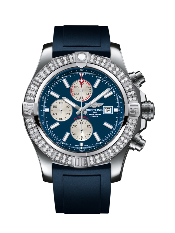 Breitling A1337153/C871/139S/A20S.1 : Super Avenger II Stainless Steel / Diamond / Mariner Blue / Rubber / Pin