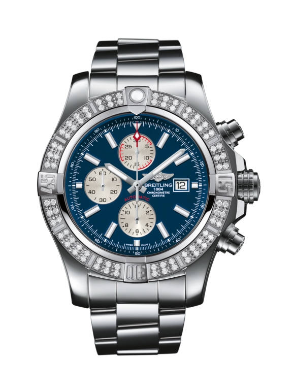 Breitling A1337153/C871/168A : Super Avenger II Stainless Steel / Diamond / Mariner Blue / Bracelet