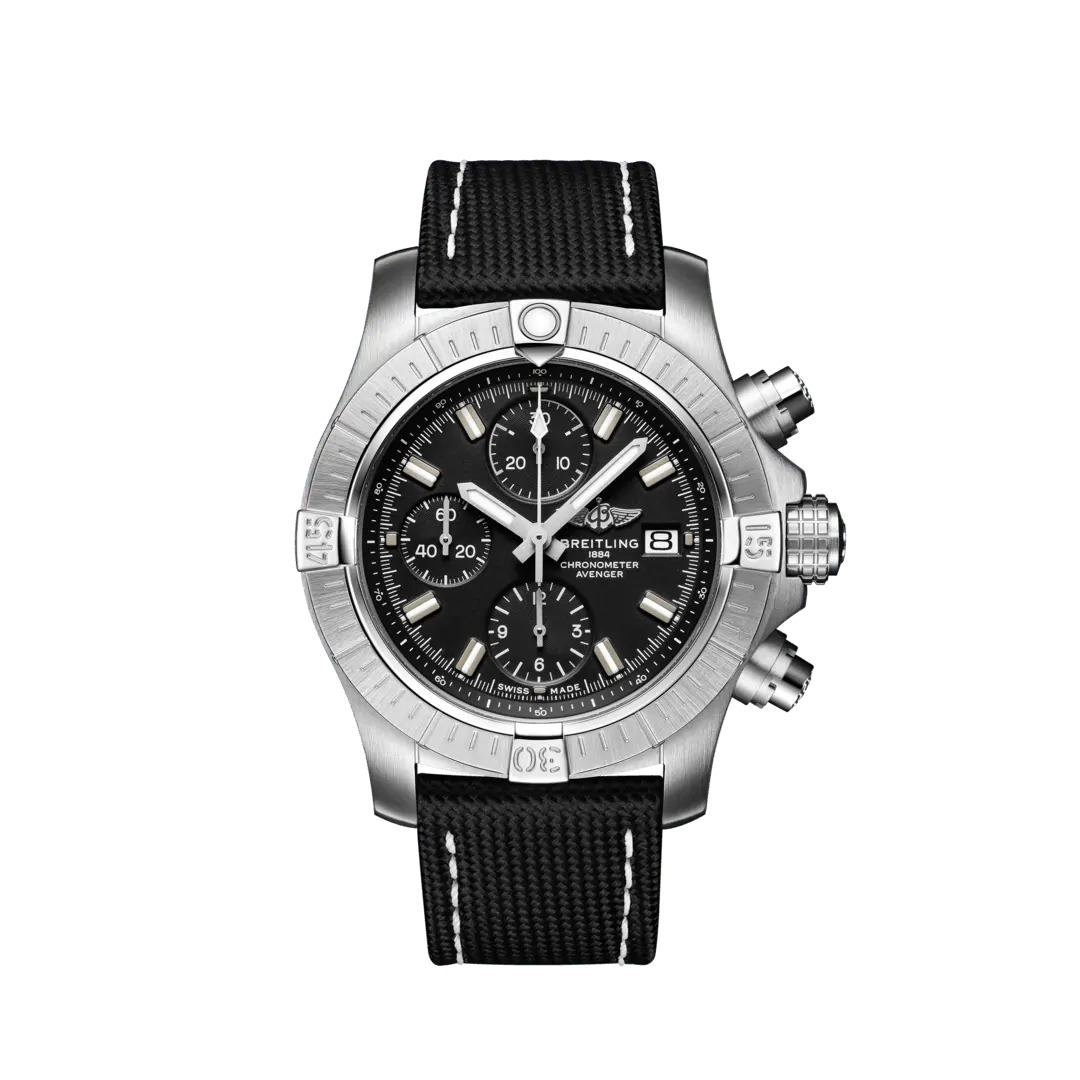 Breitling A13385101B1X2 : Avenger Chronograph 43 Stainless Steel / Black / Military / Folding
