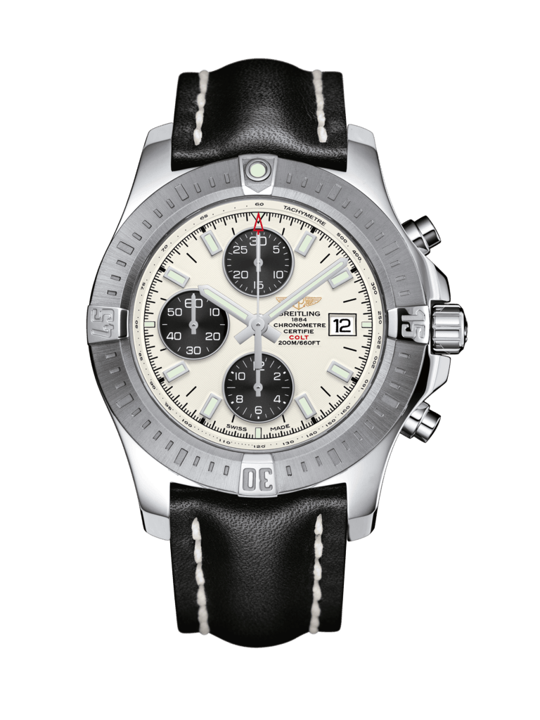 Breitling A13388111G1X1 : Colt Chronograph Automatic Stainless Steel / Stratus Silver / Calf / Pin