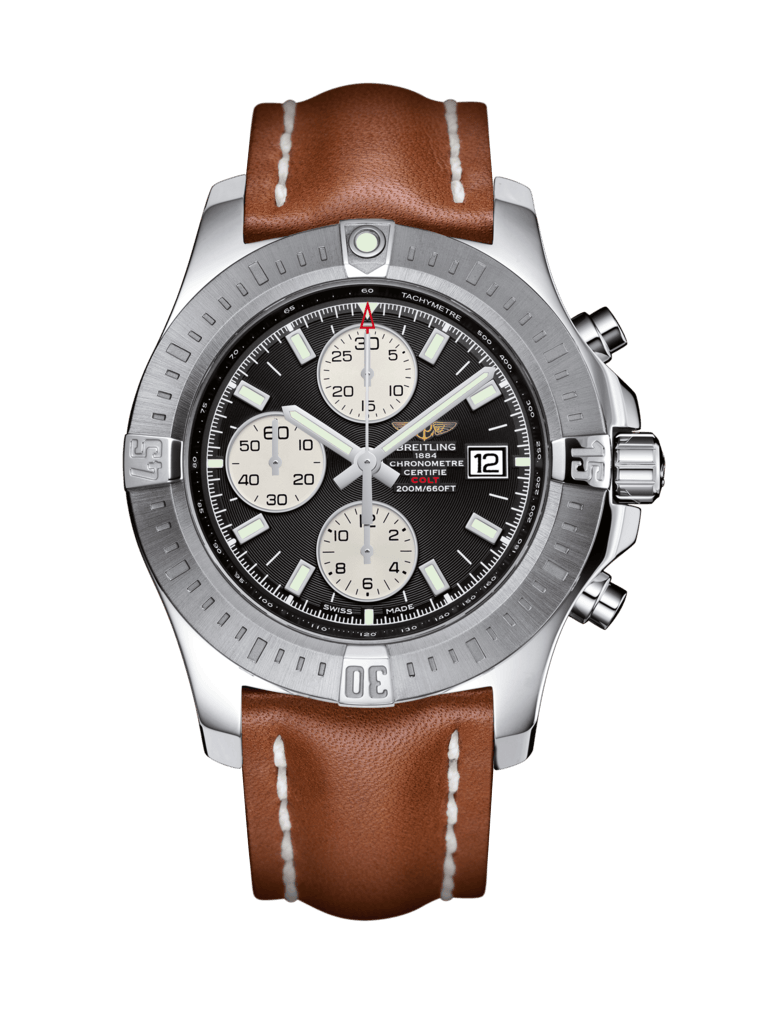 Breitling A1338811/BD83/434X/A20D.1 : Colt Chronograph Automatic Stainless Steel / Volcano Black / Calf / Folding