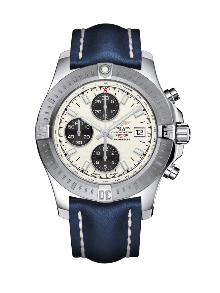 Breitling A1338811/G804/105X/A20BA.1 : Colt Chronograph Automatic Stainless Steel / Stratus Silver / Calf / Pin