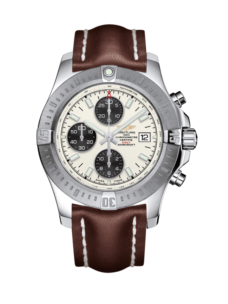 Breitling A1338811/G804/438X/A20D.1 : Colt Chronograph Automatic Stainless Steel / Stratus Silver / Calf / Folding