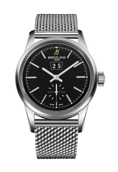Breitling A1631012/BD15/171A : Transocean 38 Stainless Steel / Black / Bracelet
