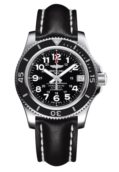 Breitling A17312C9.BD91.415X : Superocean II 36 Black / Calf