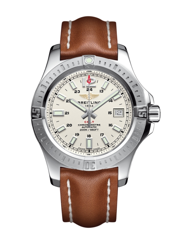 Breitling A1731311.G820.425X : Colt 41 Automatic Stratus Silver / Calf