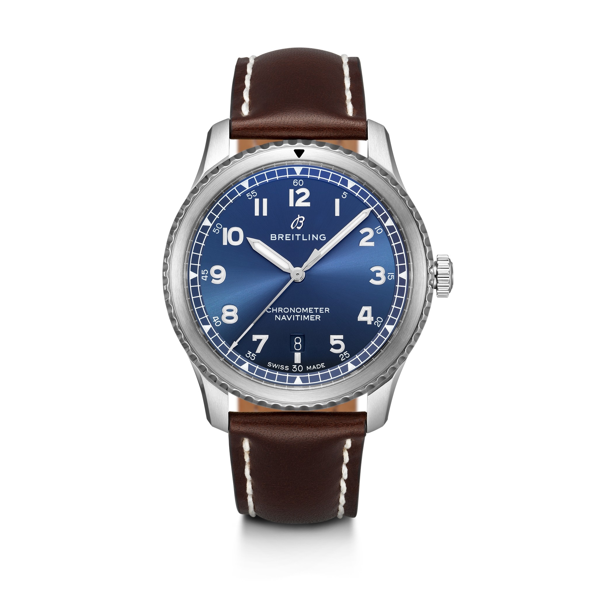 Breitling A17314101C1X1 : Navitimer 8 Automatic 41 Stainless Steel / Blue / Brown Calf