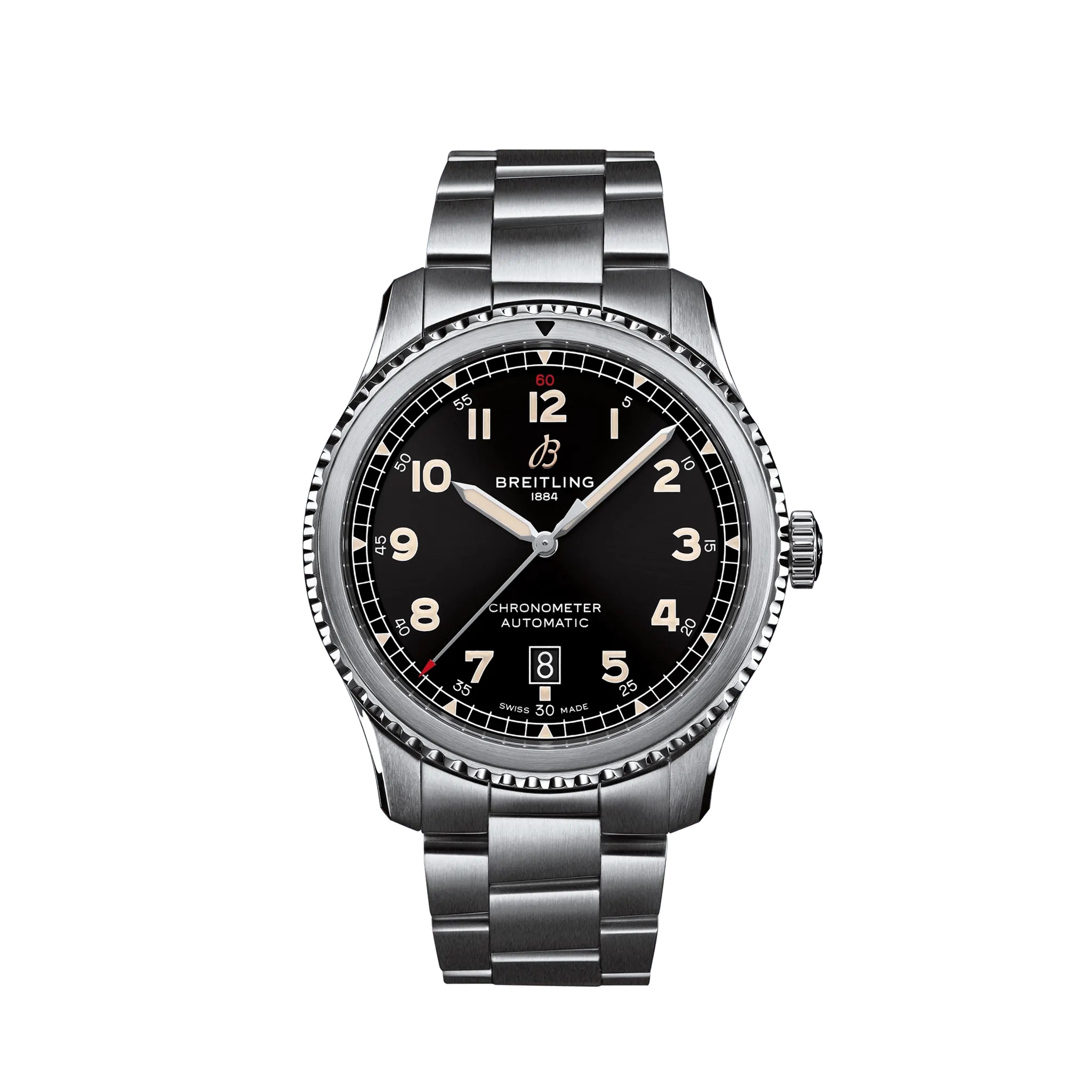 Breitling A17315101B1A1 : Aviator 8 Automatic 41 Stainless Steel / Black / Bracelet