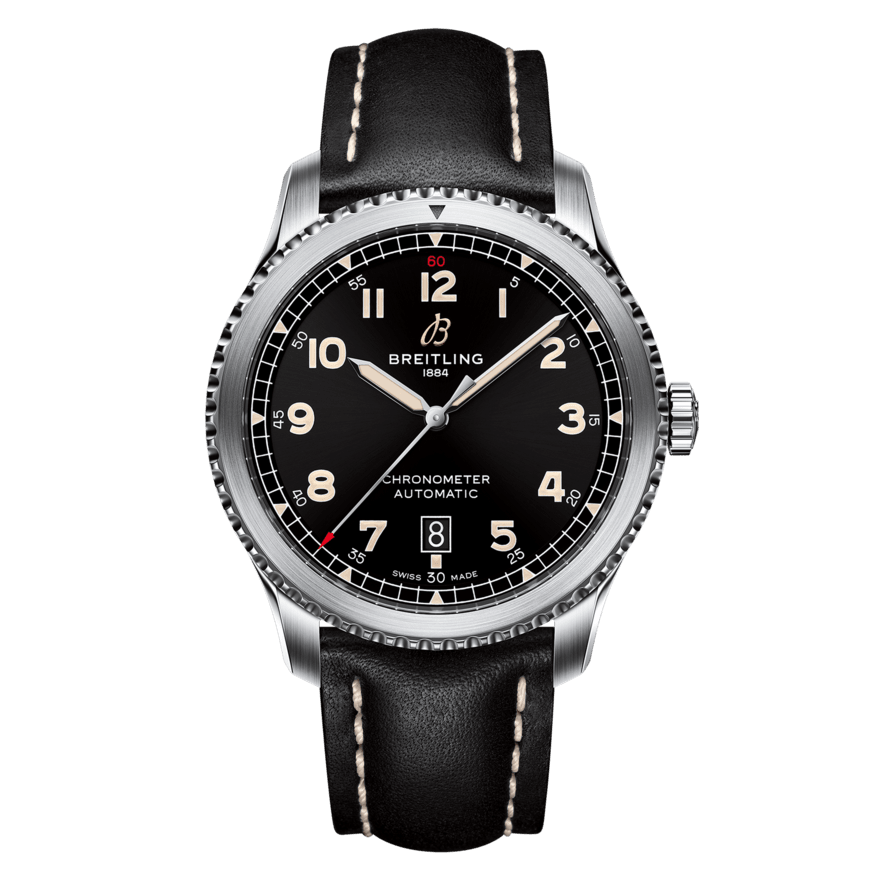 Breitling A17315101B1X1 : Aviator 8 Automatic 41 Stainless Steel / Black / Calf / Pin