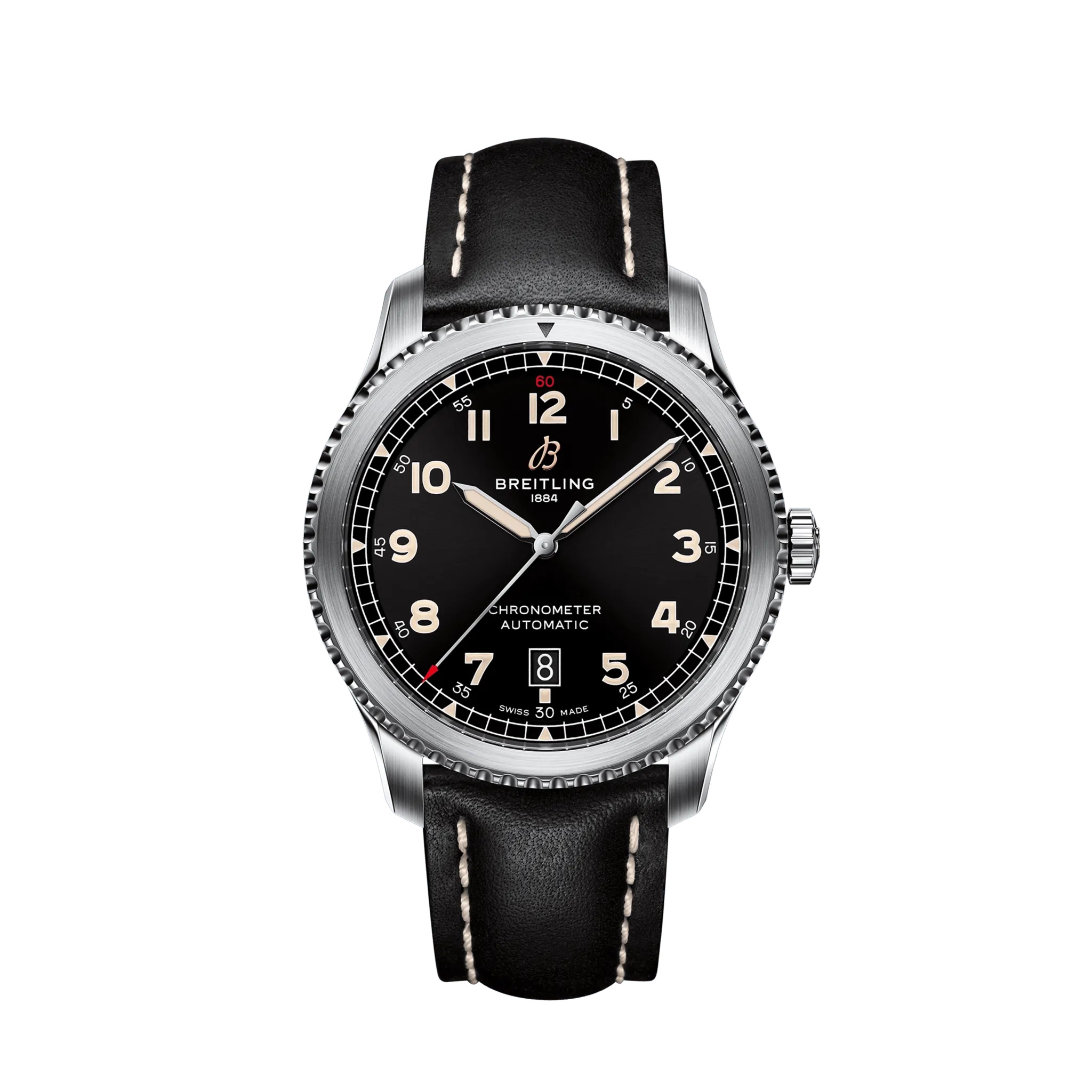 Breitling A17315101B1X2 : Aviator 8 Automatic 41 Stainless Steel / Black / Calf / Folding