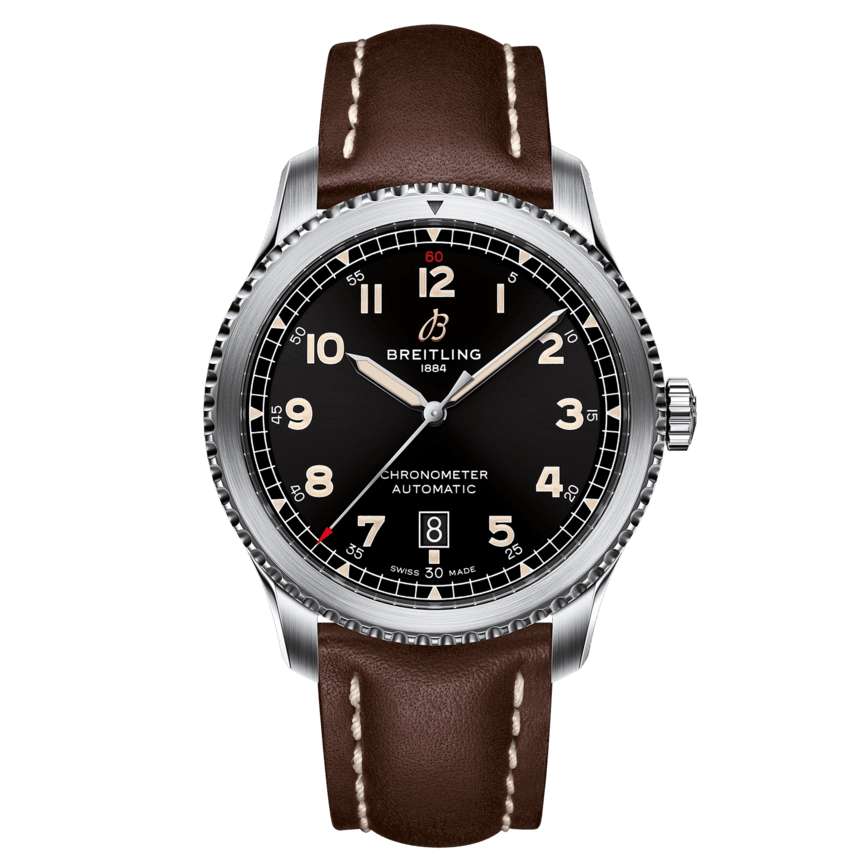 Breitling A17315101B1X3 : Aviator 8 Automatic 41 Stainless Steel / Black / Calf / Pin