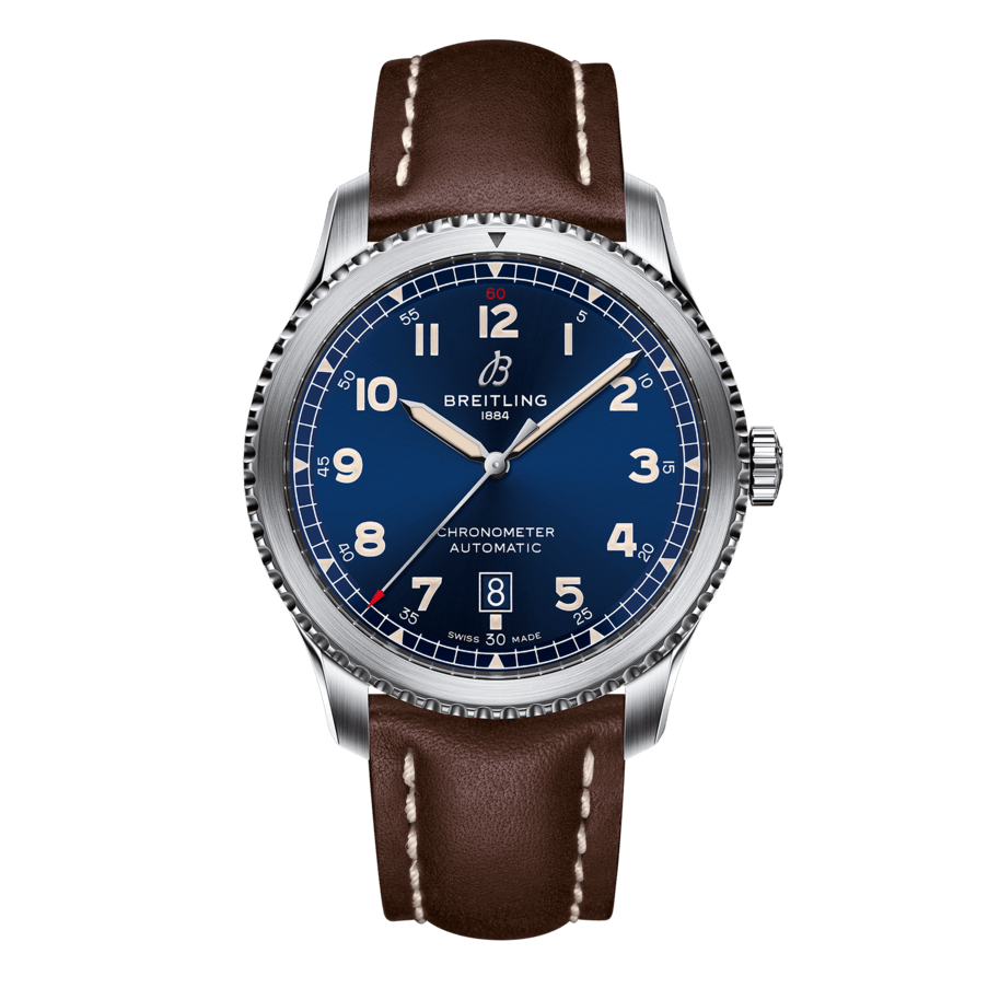Breitling A17315101C1X1 : Aviator 8 Automatic 41 Stainless Steel / Blue / Calf / Pin
