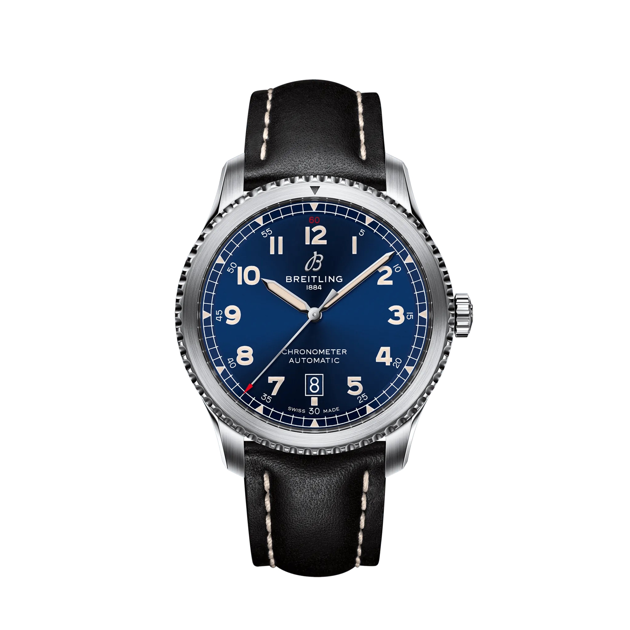 Breitling A17315101C1X4 : Aviator 8 Automatic 41 Stainless Steel / Blue / Calf / Folding
