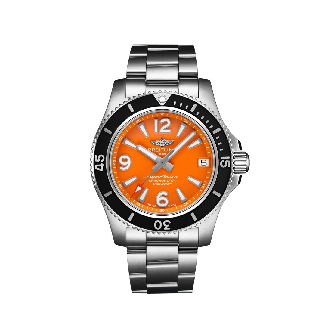 Breitling A17316D71O1A1 : Superocean 36 Stainless Steel / Orange / Bracelet