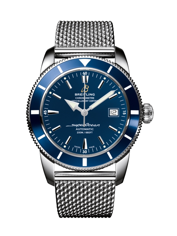 Breitling A1732116.C832.154A : Superocean Heritage 42 Stainless Steel / Blue / Gun Blue / Milanese