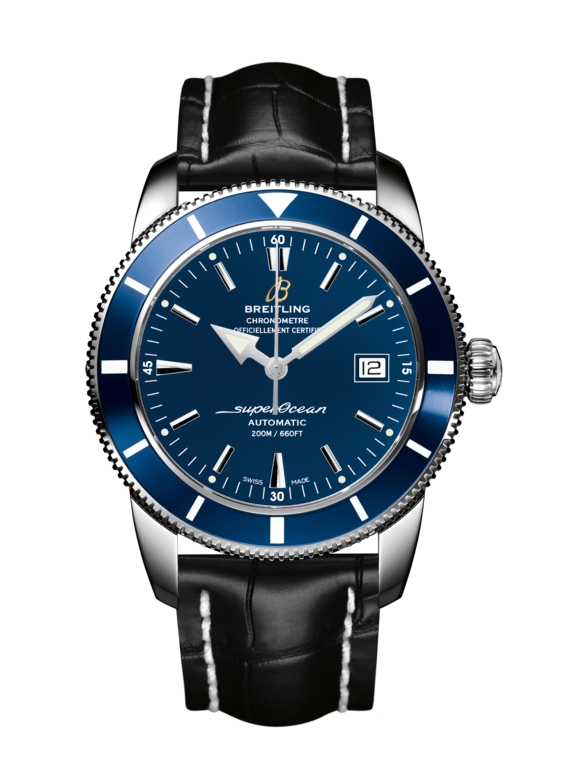 Breitling A1732116.C832.743P : Superocean Heritage 42 Stainless Steel / Blue / Gun Blue / Croco