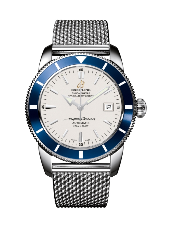 Breitling A1732116|G717|154A : Superocean Heritage 42 Stainless Steel / Blue / Stratus Silver / Milanese