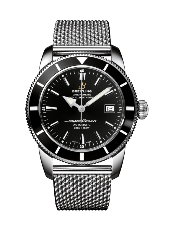 Breitling A1732124.BA61.154A : Superocean Heritage 42 Stainless Steel / Black / Volcano Black / Milanese