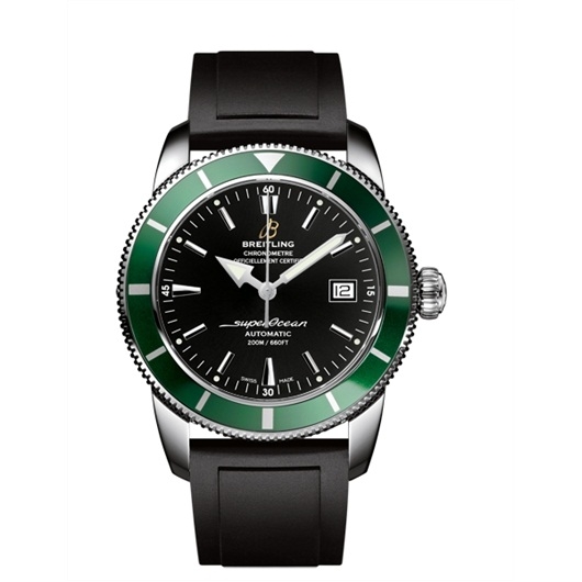 Breitling A1732136.BA61.131S : Superocean Heritage 42 Stainless Steel / Green / Volcano Black / Rubber