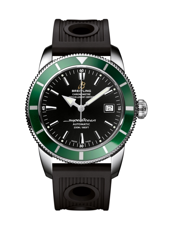 Breitling A1732136.BA61.200S : Superocean Heritage 42 Stainless Steel / Green / Volcano Black / Rubber