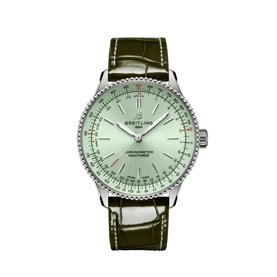 Breitling A17327361L1P1 : Navitimer Automatic 36 Stainless Steel / Mint Green / Alligator