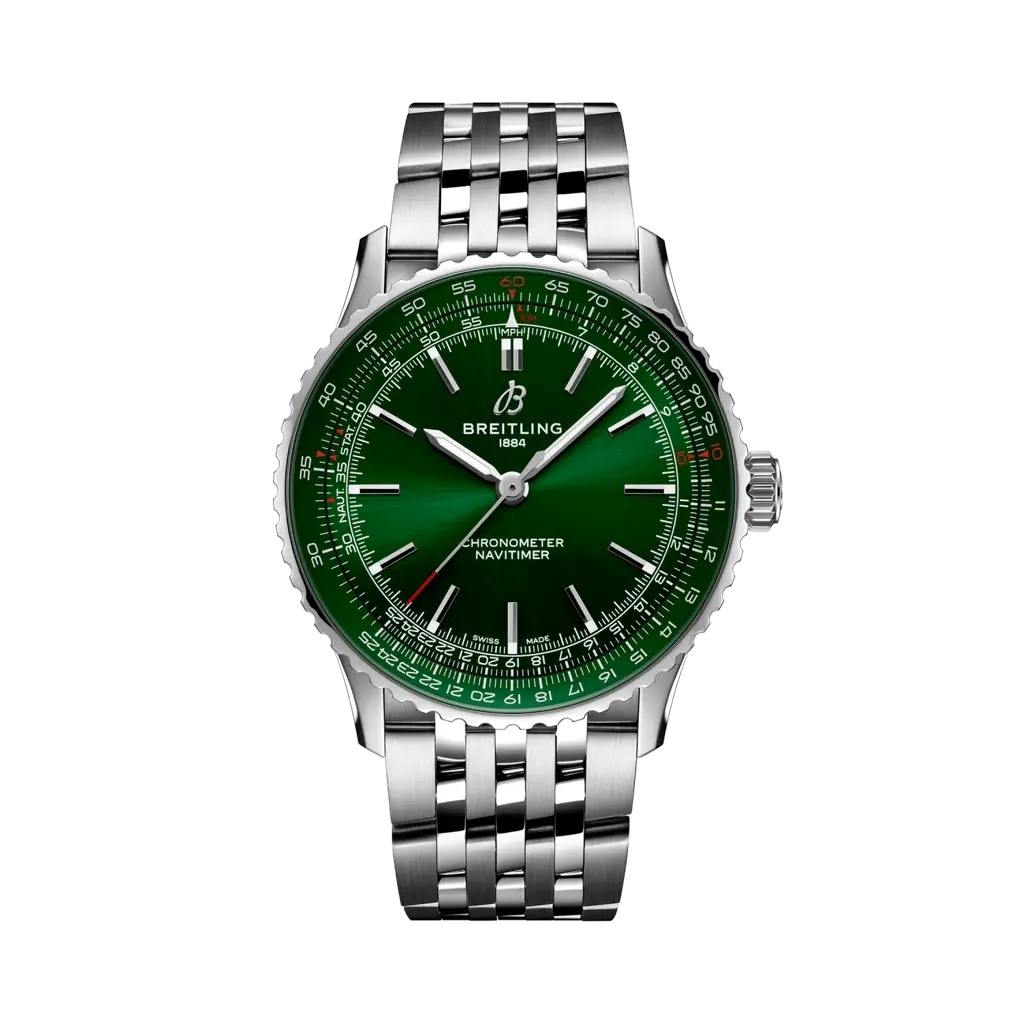 Breitling A17329371L1A1 : Navitimer Automatic 41 Automatic Stainless Steel / Green / Bracelet