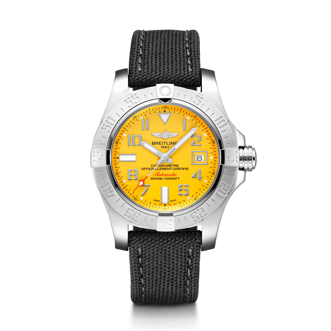 Breitling A17331101I1W1 : Avenger II Seawolf Stainless Steel / Cobra Yellow / Military / Pin