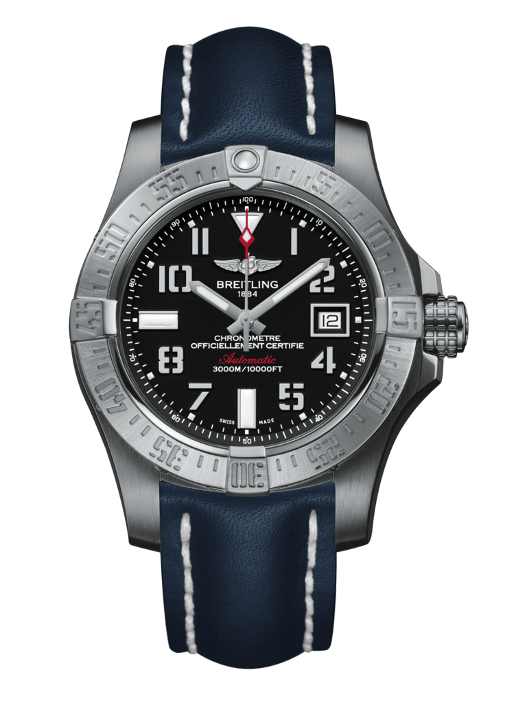 Breitling A1733110/BC31/105X/A20BASA.1 : Avenger II Seawolf Stainless Steel / Volcano Black / Calf / Pin