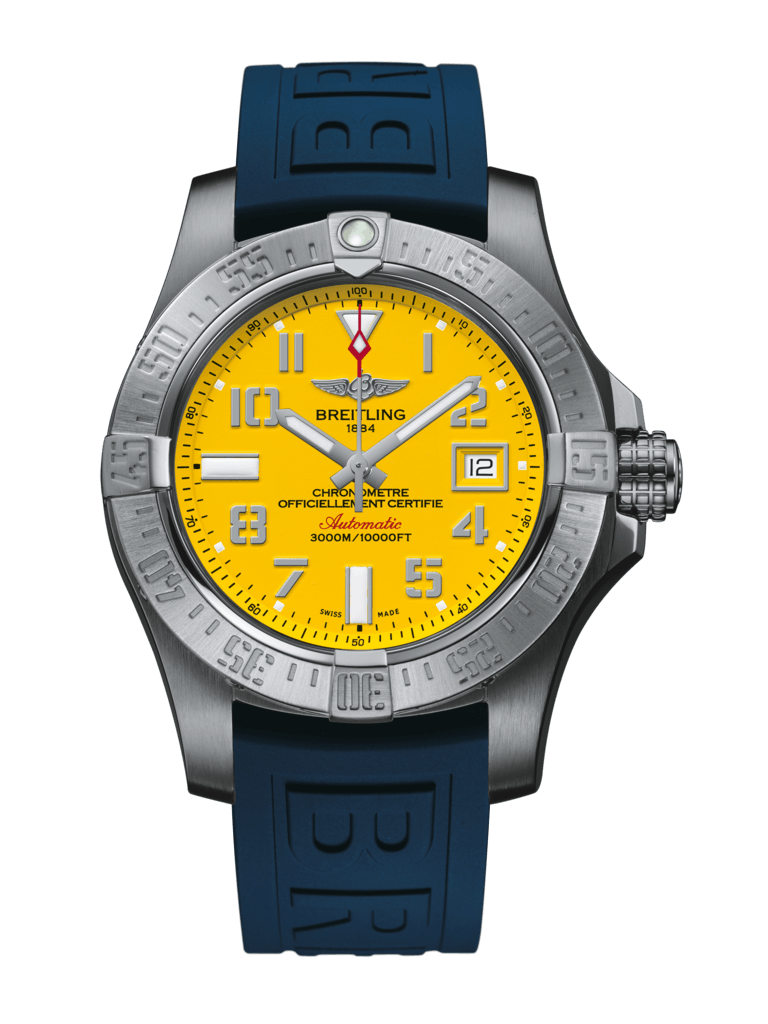 Breitling A1733110/I519/158S/A20SS.1 : Avenger II Seawolf Stainless Steel / Cobra Yellow / Rubber / Pin