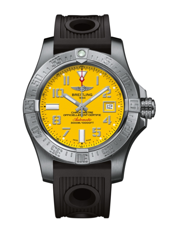 Breitling A1733110/I519/200S/A20DSA.2 : Avenger II Seawolf Stainless Steel / Cobra Yellow / Rubber / Folding