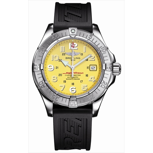 Breitling A1736006.I514 : Superocean Arrow Hand / Yellow / Rubber
