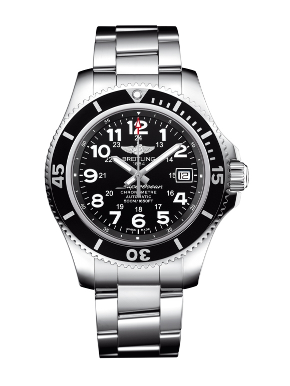 Breitling A17365C91B1A1 : Superocean II 42 Stainless Steel / Volcano Black / Bracelet
