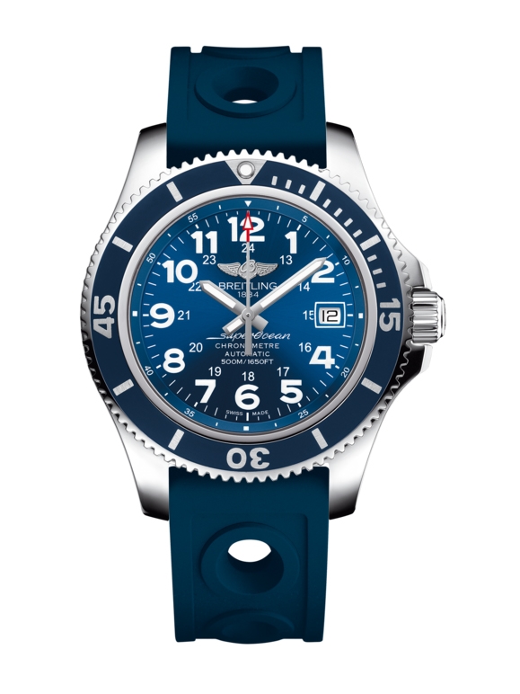 Breitling A17365D11C1S1 : Superocean II 42 Stainless Steel / Blue / Mariner Blue / Ocean Racer / Pin