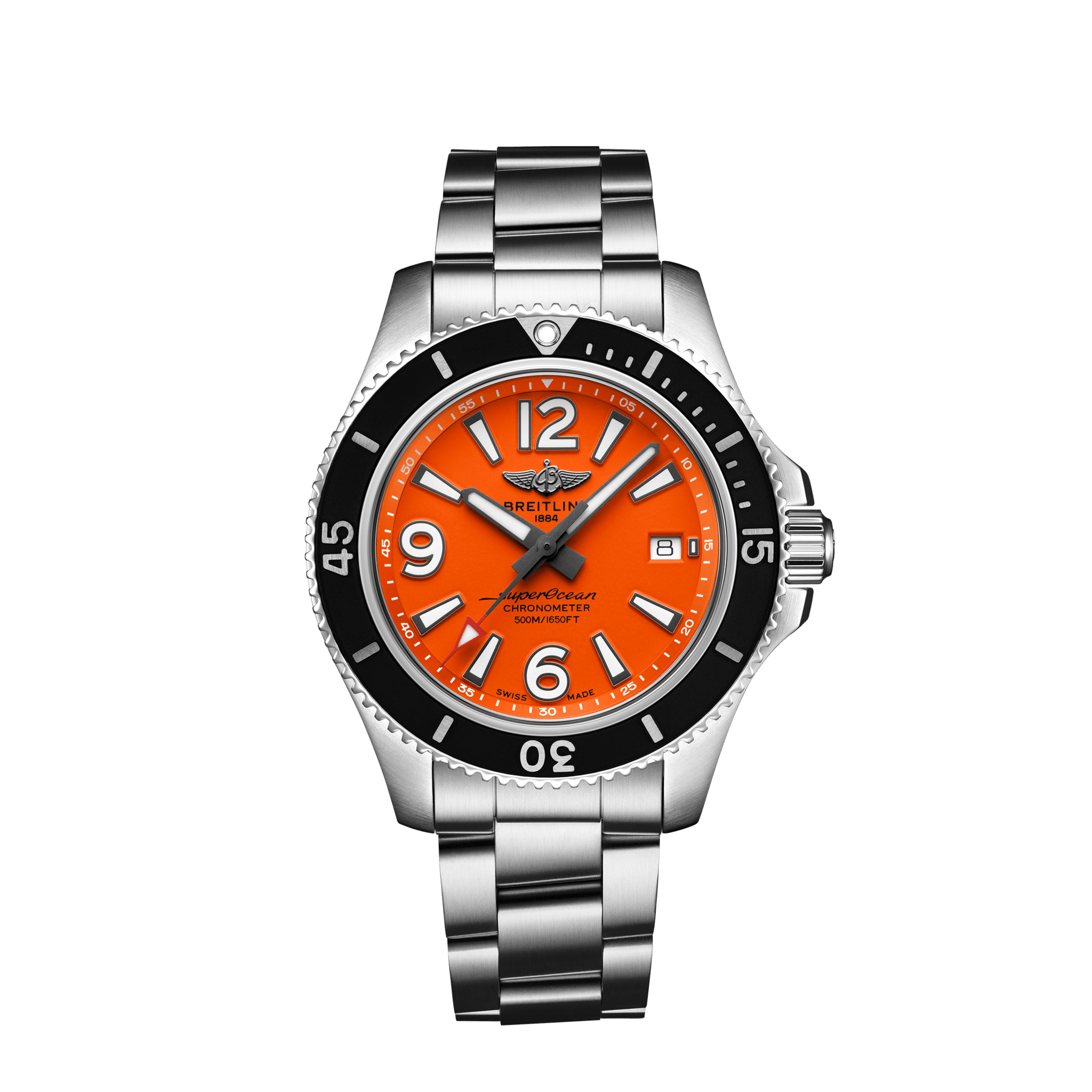 Breitling A17366D71O1A1 : Superocean 42 Stainless Steel / Orange / Bracelet