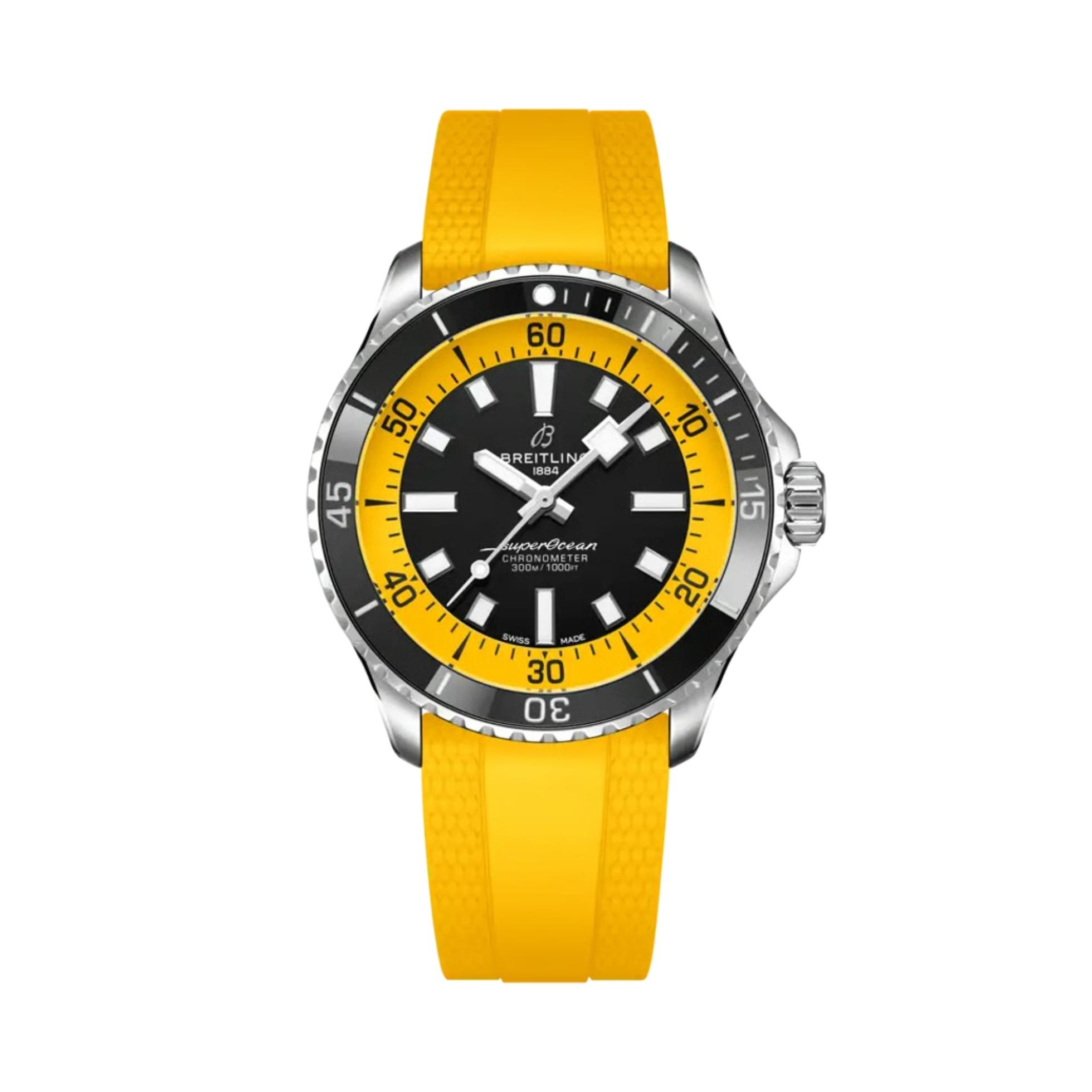 Breitling A173751C1B1S1 : SuperOcean Automatic 42 Stainless Steel / Black - Yellow