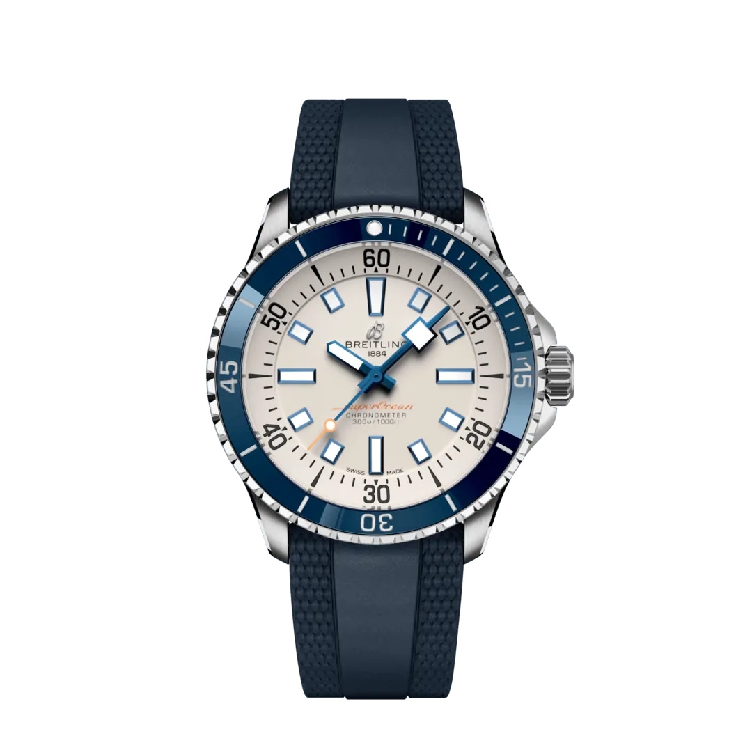 Breitling A17375E71G1S1 : SuperOcean Automatic 42 Stainless Steel / White / Rubber