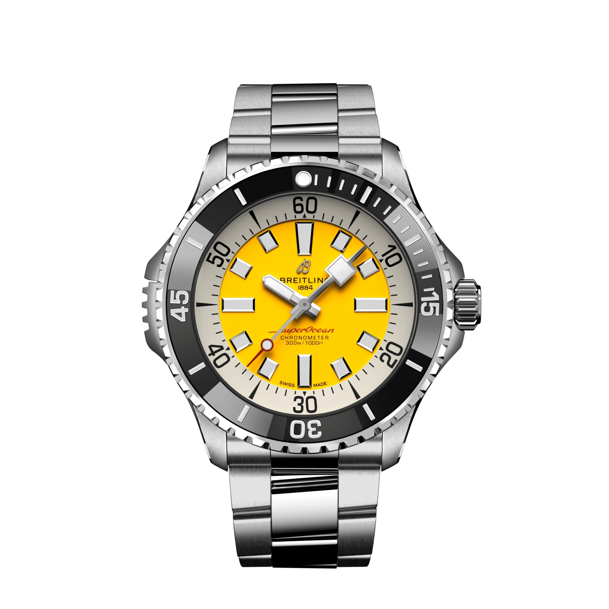 Breitling A173781A1I1A1 : SuperOcean Automatic 46 Stainless Steel / Yellow / UK / Bracelet