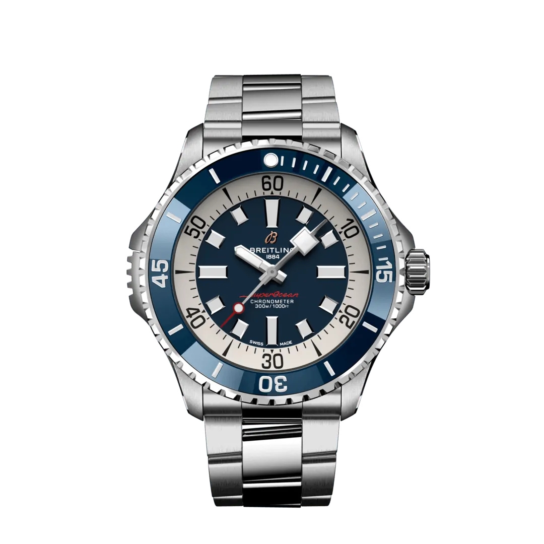 Breitling A17378E71C1A1 : SuperOcean Automatic 46 Stainless Steel / Blue / Bracelet