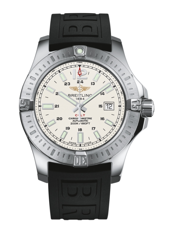Breitling A1738811.G791.152S : Colt 44 Automatic Stratus Silver / Rubber
