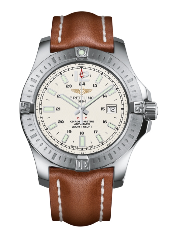 Breitling A1738811.G791.433X : Colt 44 Automatic Stratus Silver / Calf
