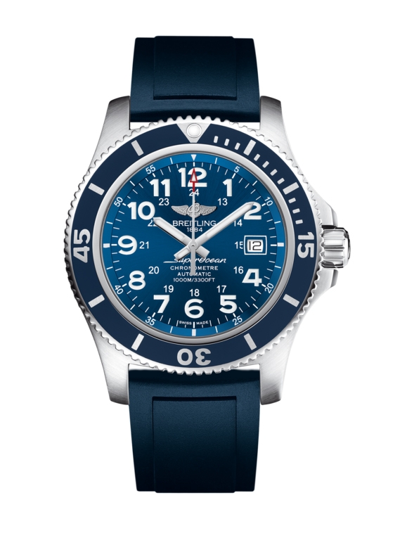 Breitling A17392D8.C910.145S : Superocean II 44 Stainless Steel / Blue / Mariner Blue / Rubber