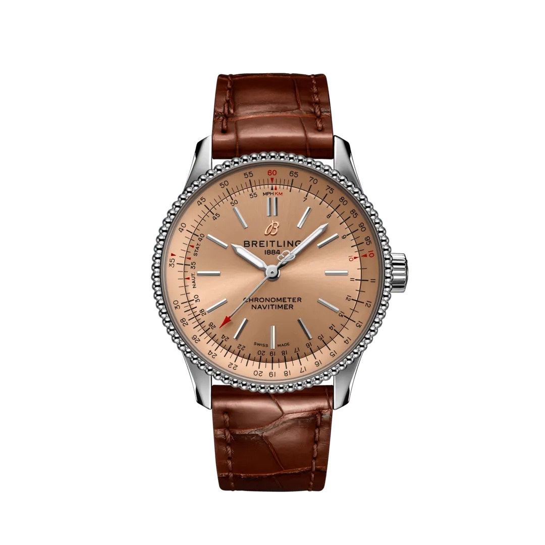 Breitling A17395201K1P1 : Navitimer 1 35 Automatic Stainless Steel / Copper / Croco / Pin