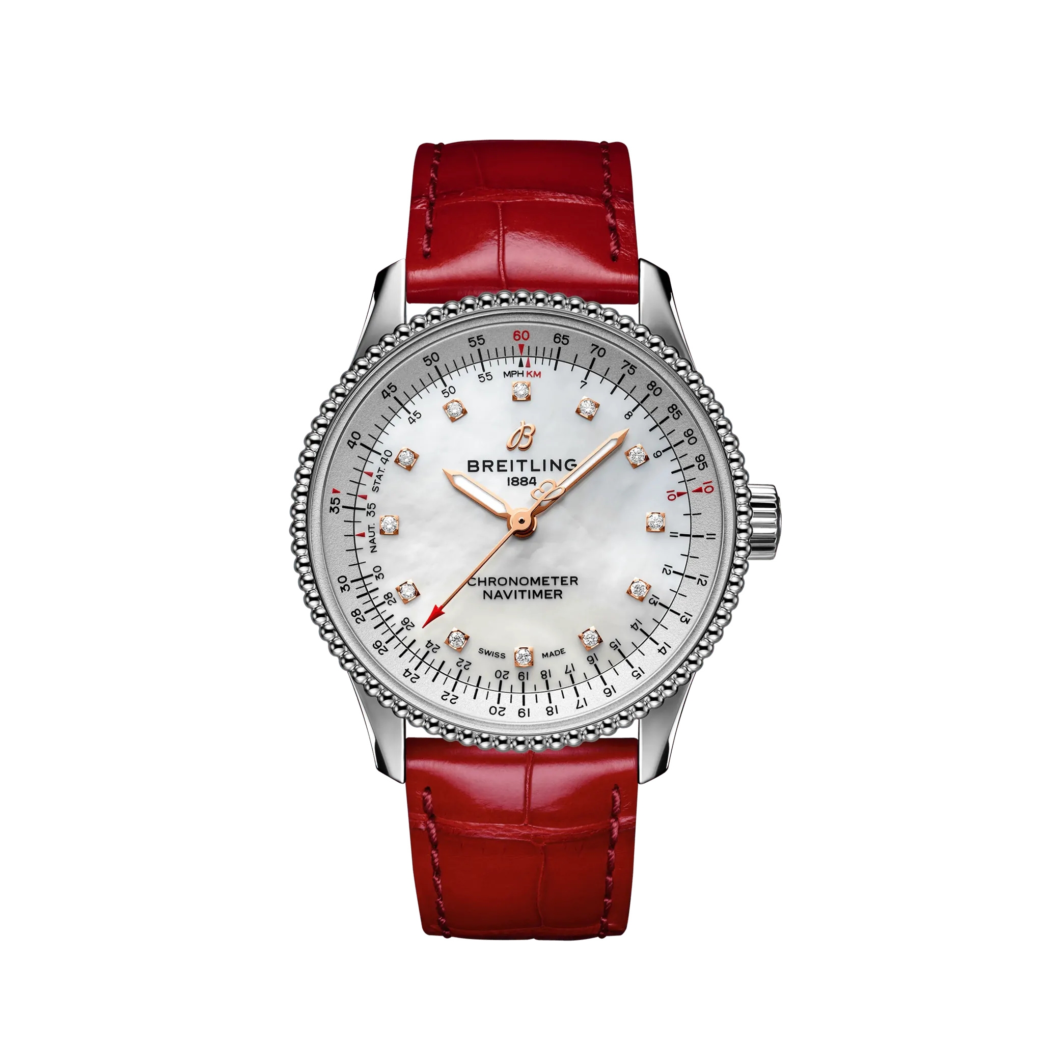 Breitling A17395211A1P6 : Navitimer 1 35 Automatic Stainless Steel / MOP / Croco / Folding