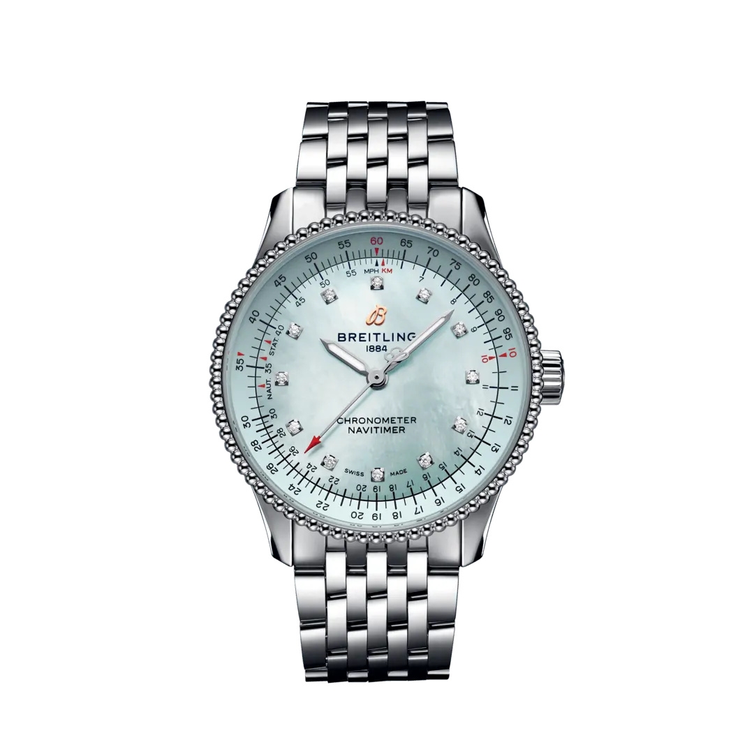 Breitling A173952A1C1A1 : Navitimer 1 35 Automatic Stainless Steel / Blue MOP / eComm / Bracelet