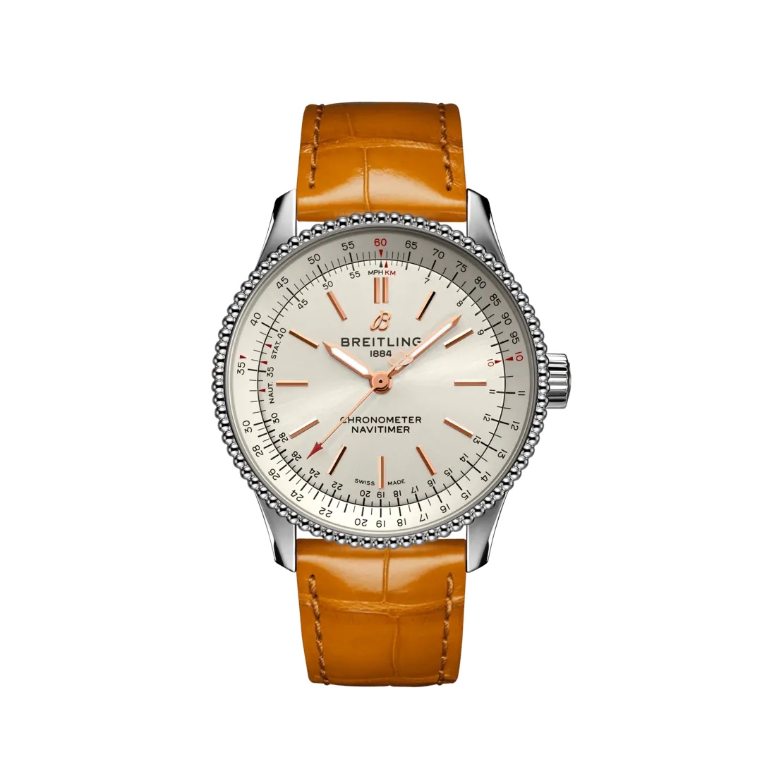 Breitling A17395F41G1P3 : Navitimer 1 35 Automatic Stainless Steel / Silver / Croco / Pin