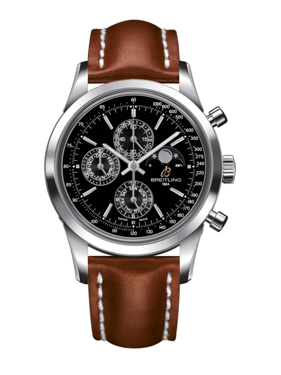 Breitling A1931012/BB68/433X/A20BA.1 : Transocean Chronograph 1461 Stainless Steel / Black / Calf / Pin