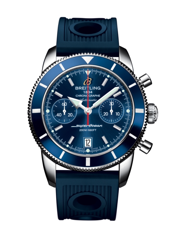 Breitling A2337016.C856.211S : Superocean Heritage 44 Chronograph Stainless Steel / Blue / Blue / Rubber