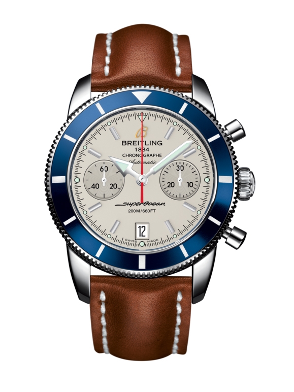 Breitling A2337016.G753.433X : Superocean Heritage 44 Chronograph Stainless Steel / Blue / Silver / Calf